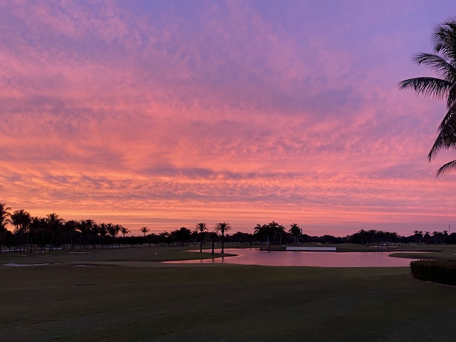 Sunset over the Trump National Doral golf course, archive photo from 2021