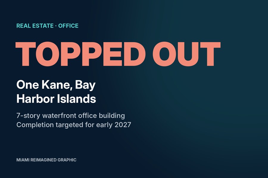 Graphic: One Kane has topped out, a seven-story waterfront office building in Bay Harbor Islands