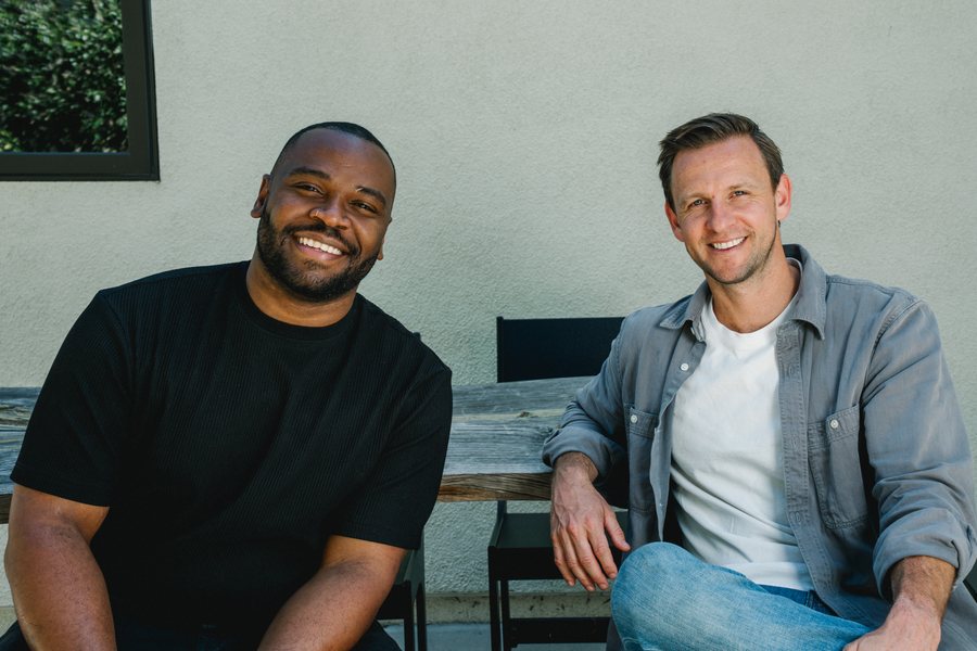 Stationed founder Ja’dan Johnson and Terminal CEO Dylan Serota seated together outdoors